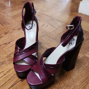 Vince Camuto Wine Platform Sandals (Never Worn)